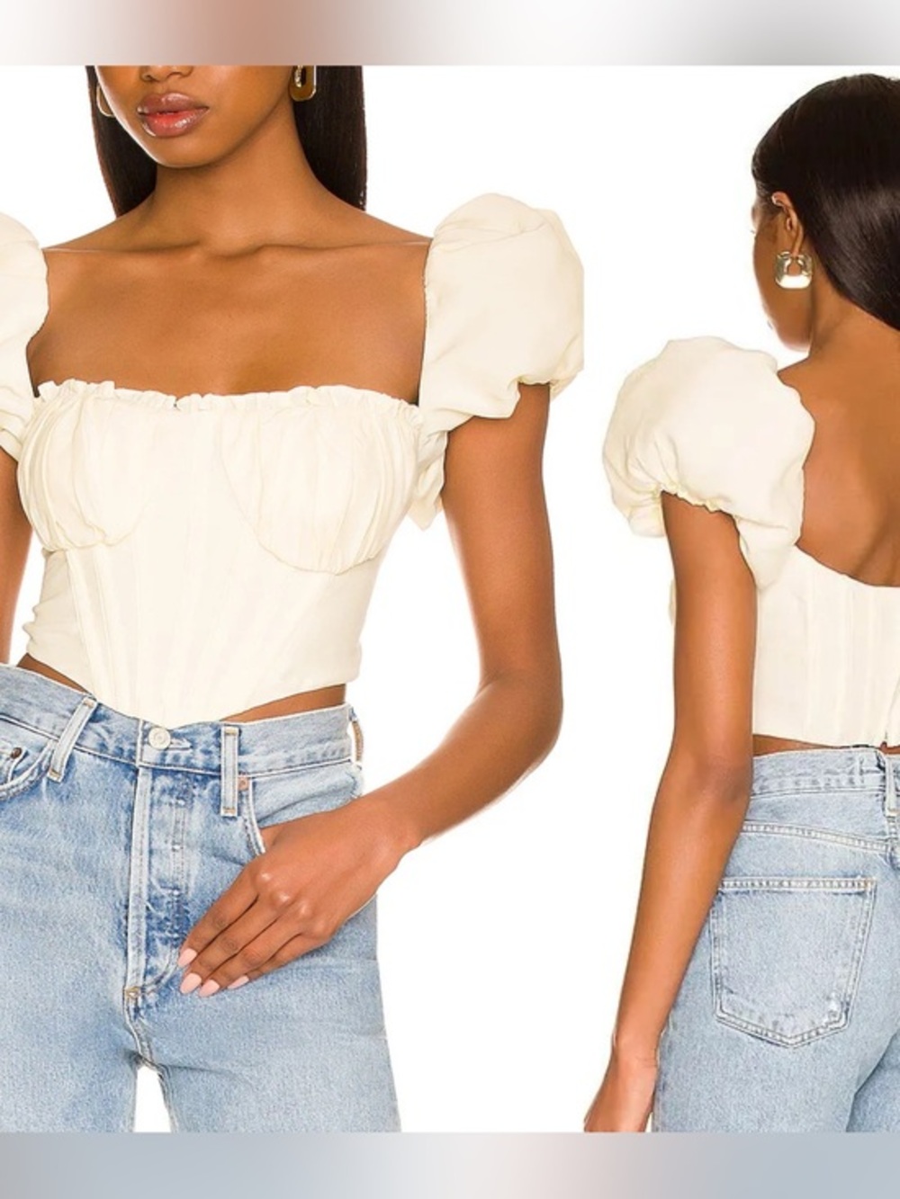 LPA NWT Claudette Cream Sleeveless Short Corset Top S